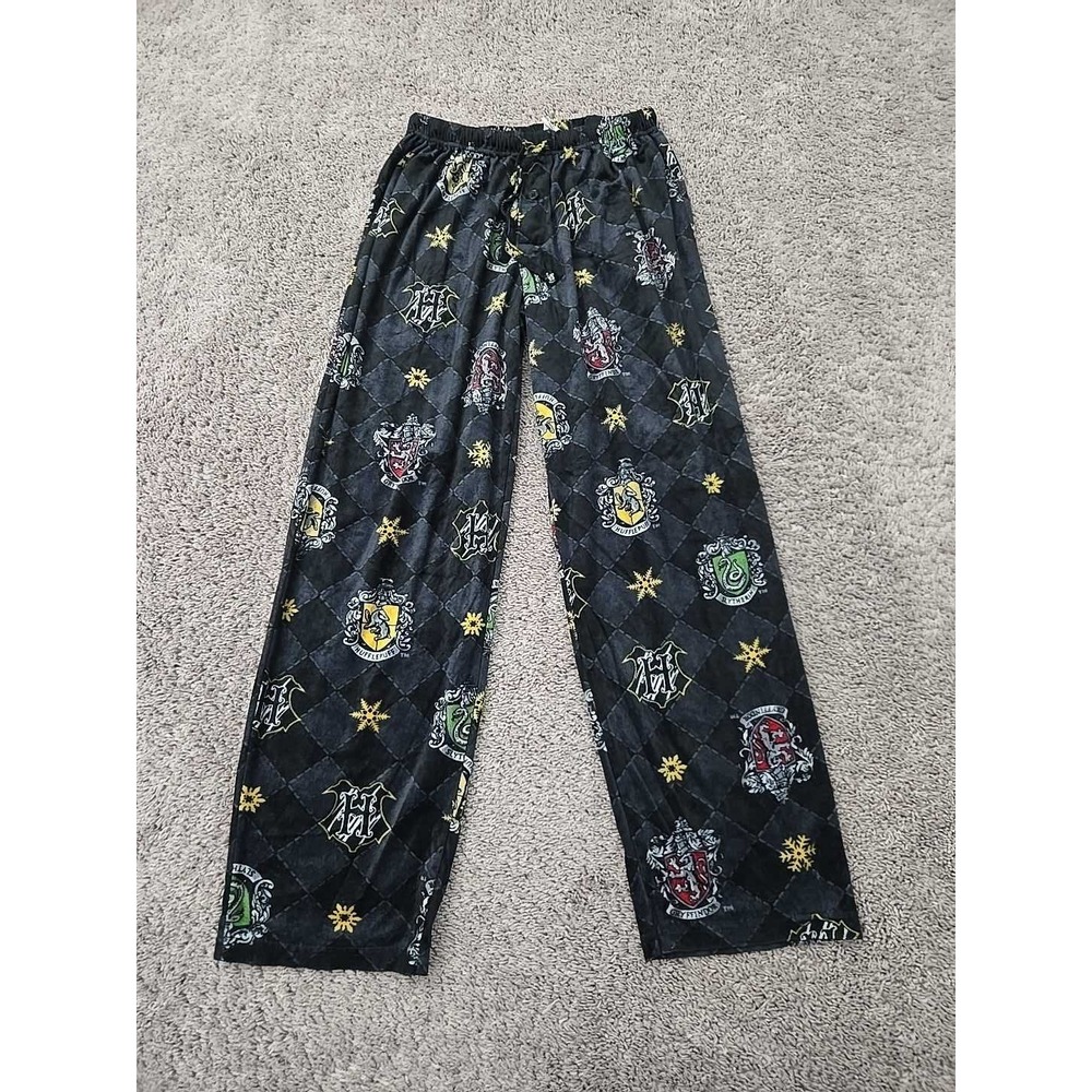 Harry Potter Pajama Pants Youth M Hogwarts House Crests Allover Print Sleep